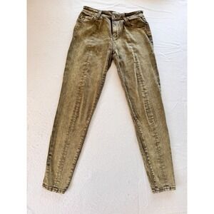 Wash Lab Olive Green Brushed Denim Jeans Sz 27x28 Tappered Front Seam Nordstrom